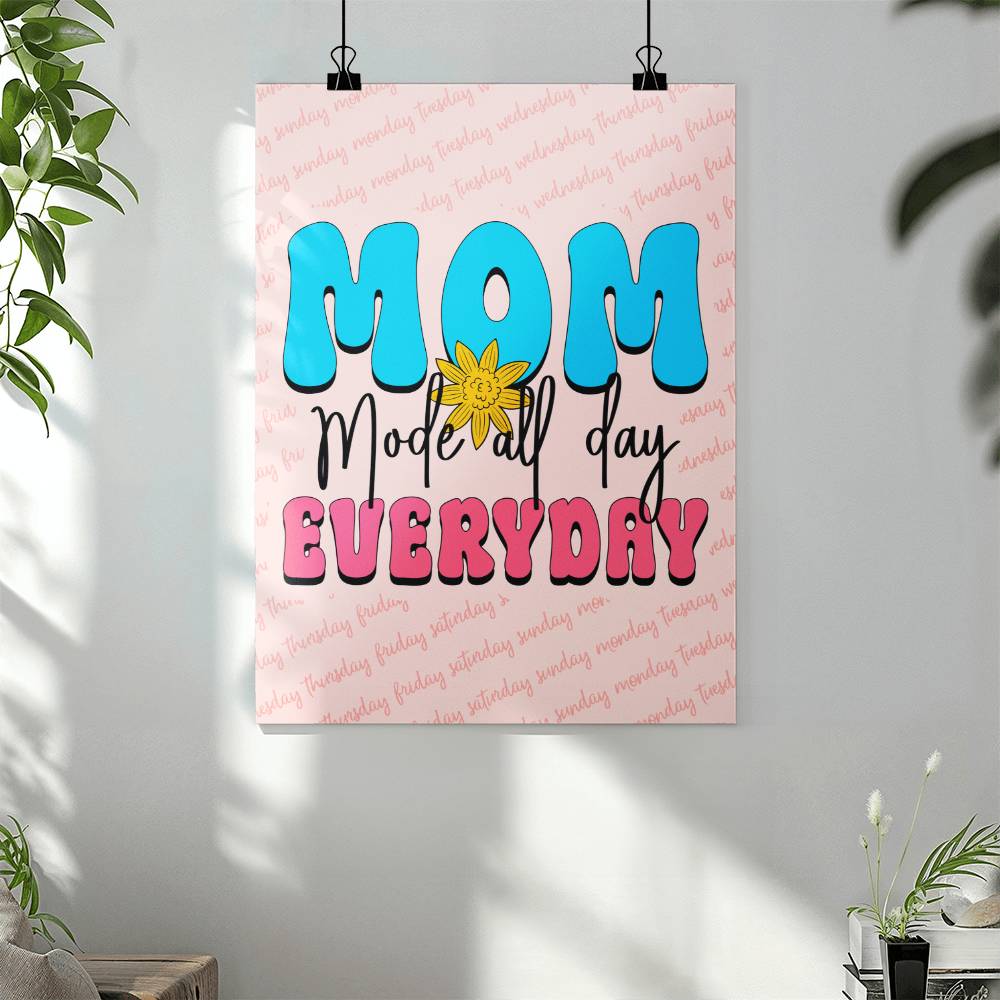 Mom Mode -  Retro Style Digital Print,  Minimalist Trendy Printable Wall Art | Gift For Mom