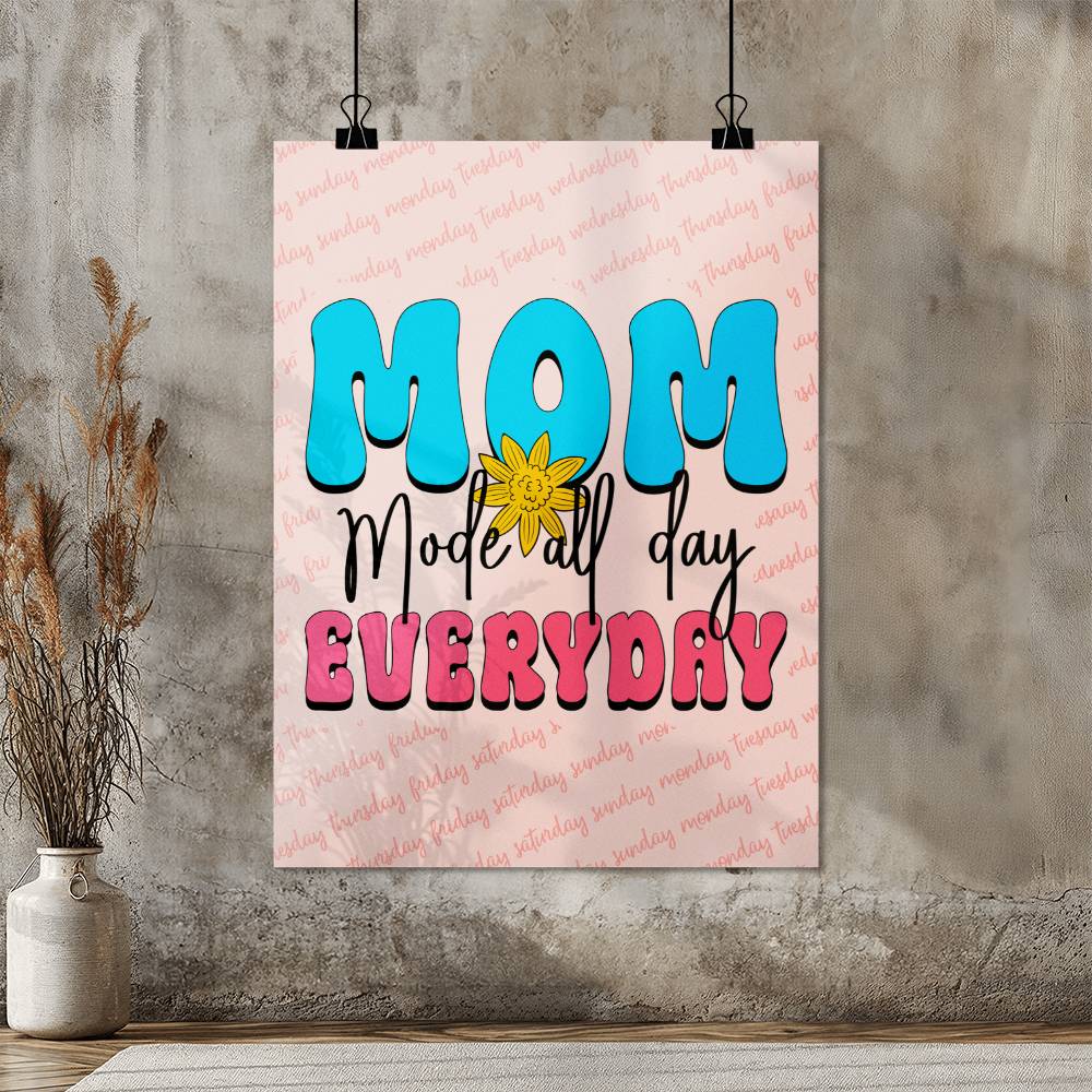 Mom Mode -  Retro Style Digital Print,  Minimalist Trendy Printable Wall Art | Gift For Mom