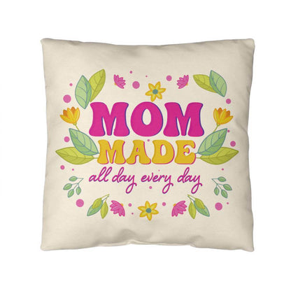 Mom Made All Day Every Day Pillow | Mother's Day Gift | Gift for Mom | Rustic Decor | Mom Gift | Home Decor - Eshaarya